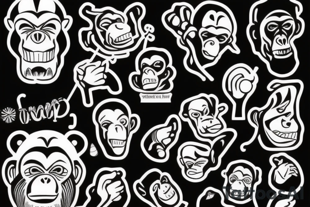 A chimpanzee tea party tattoo idea