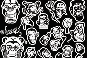 A chimpanzee tea party tattoo idea