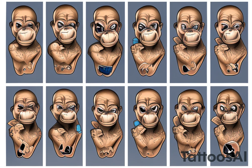 Half man half chimp tattoo idea