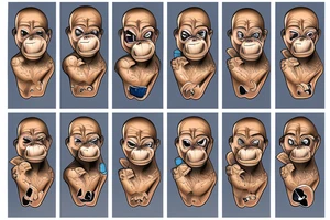 Half man half chimp tattoo idea