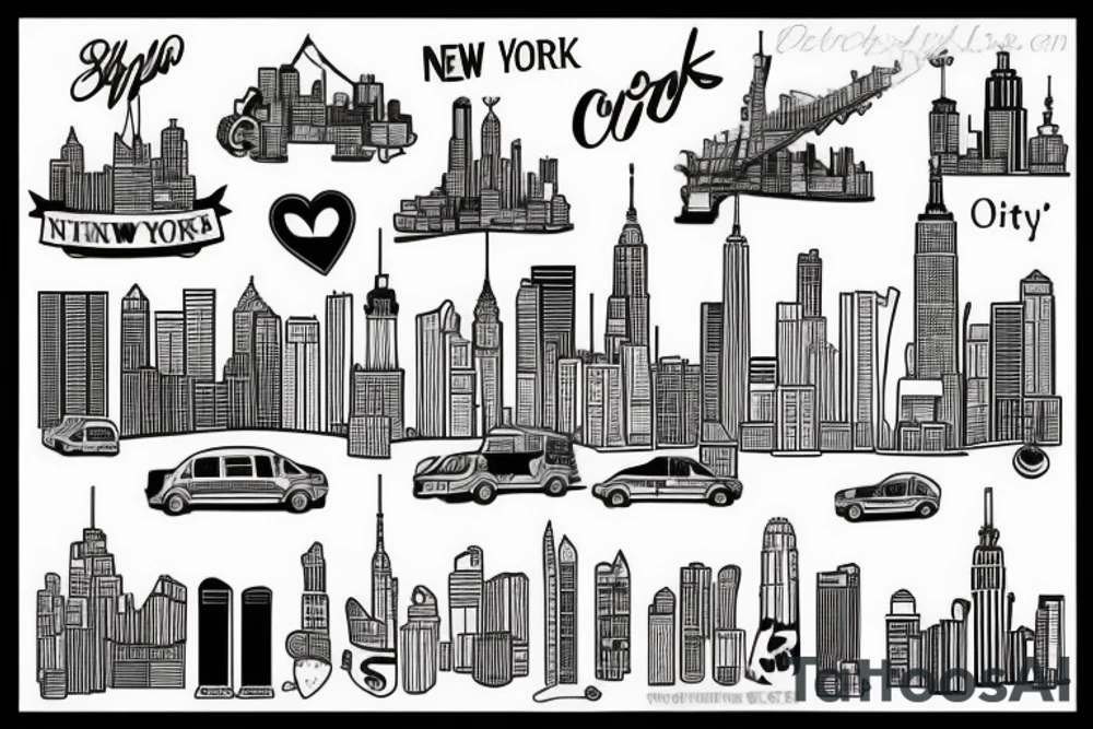 New York City skyline tattoo idea