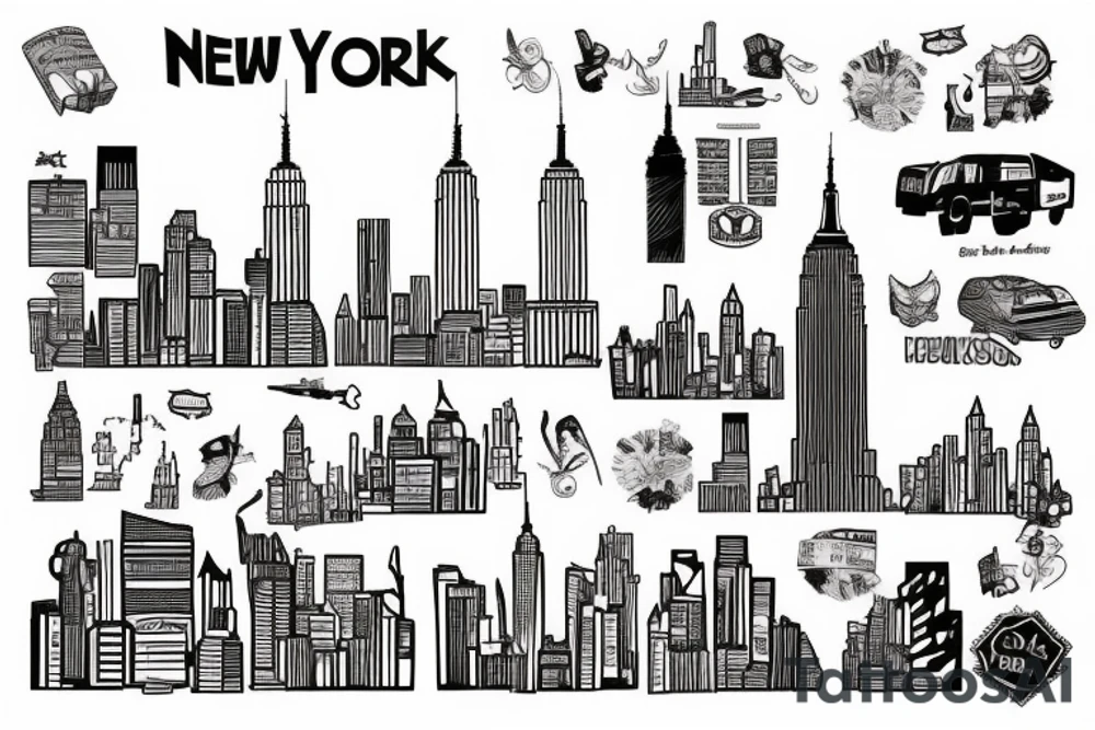 New York City skyline tattoo idea