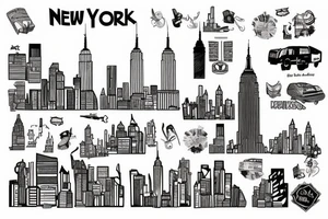 New York City skyline tattoo idea