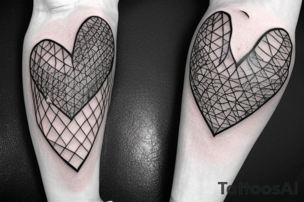 anatomical heart in a bird cage tattoo idea
