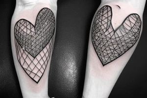 anatomical heart in a bird cage tattoo idea