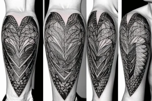 anatomical heart in a bird cage tattoo idea