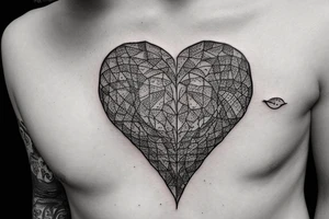 anatomical heart in a bird cage tattoo idea