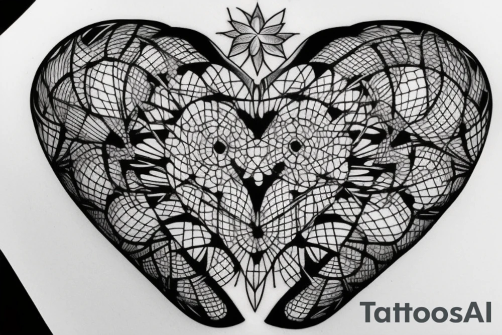 anatomical heart in a bird cage tattoo idea