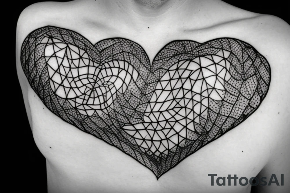 anatomical heart in a bird cage tattoo idea