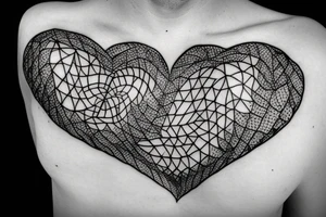 anatomical heart in a bird cage tattoo idea