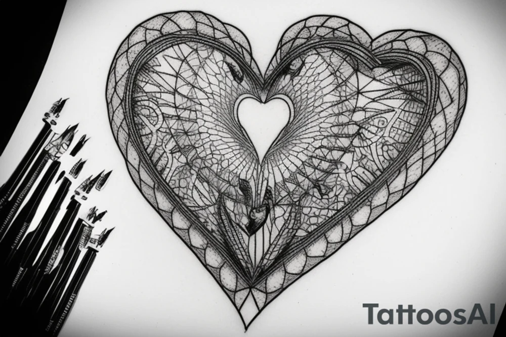 anatomical heart in a bird cage tattoo idea