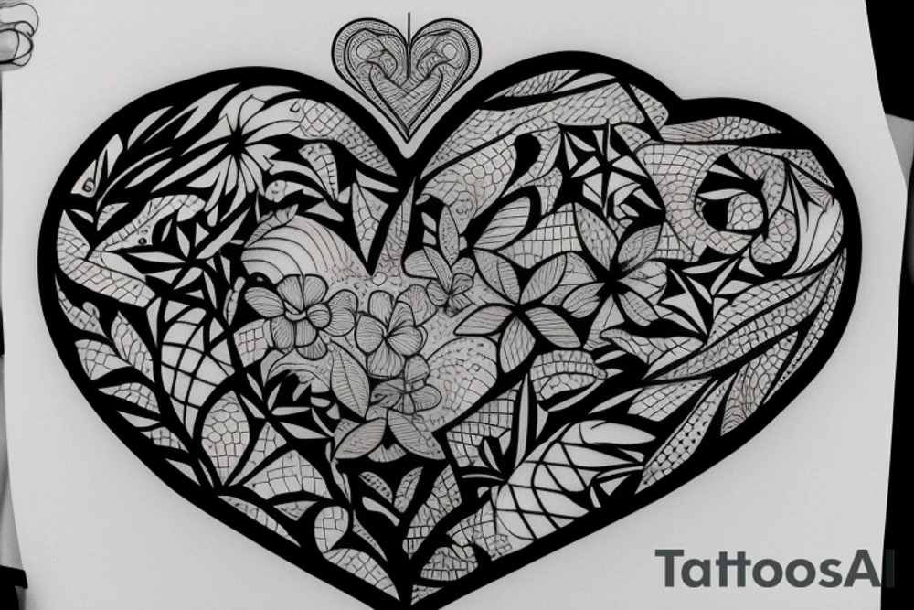 anatomical heart in a bird cage tattoo idea