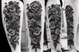 Frankenstein with roses and vines tattoo idea