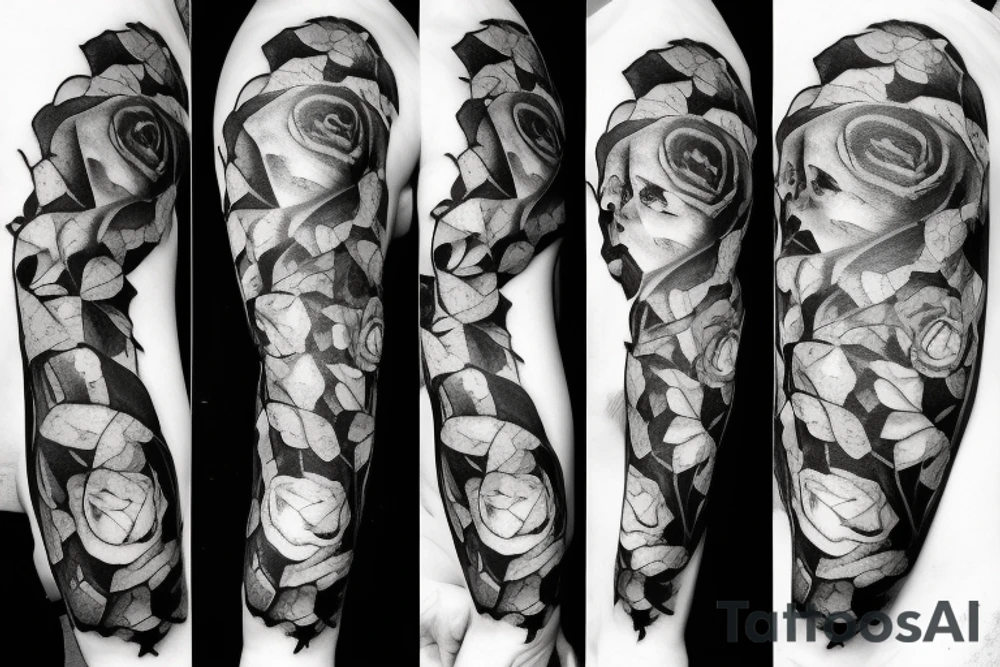 Frankenstein with roses and vines tattoo idea Frankenstein with roses and vines tattoo idea