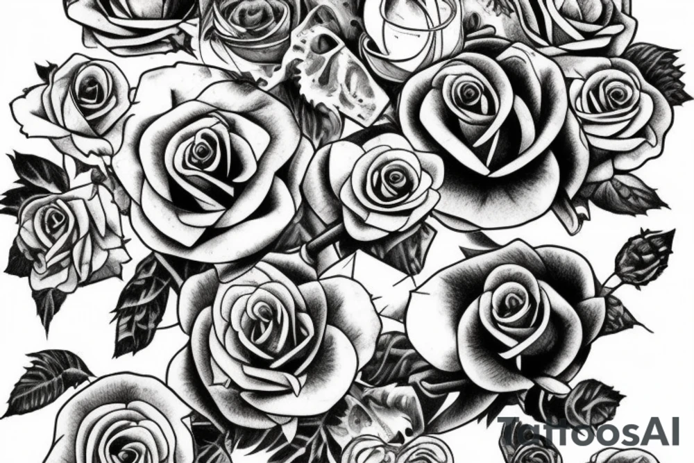 Frankenstein with roses and vines tattoo idea Frankenstein with roses and vines tattoo idea