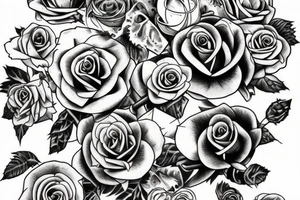 Frankenstein with roses and vines tattoo idea