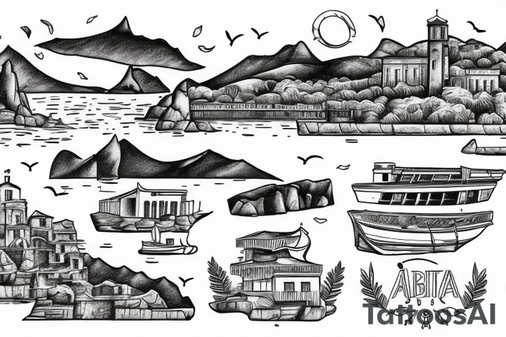 The coastline of amantea, Calabria, in Italy. tattoo idea