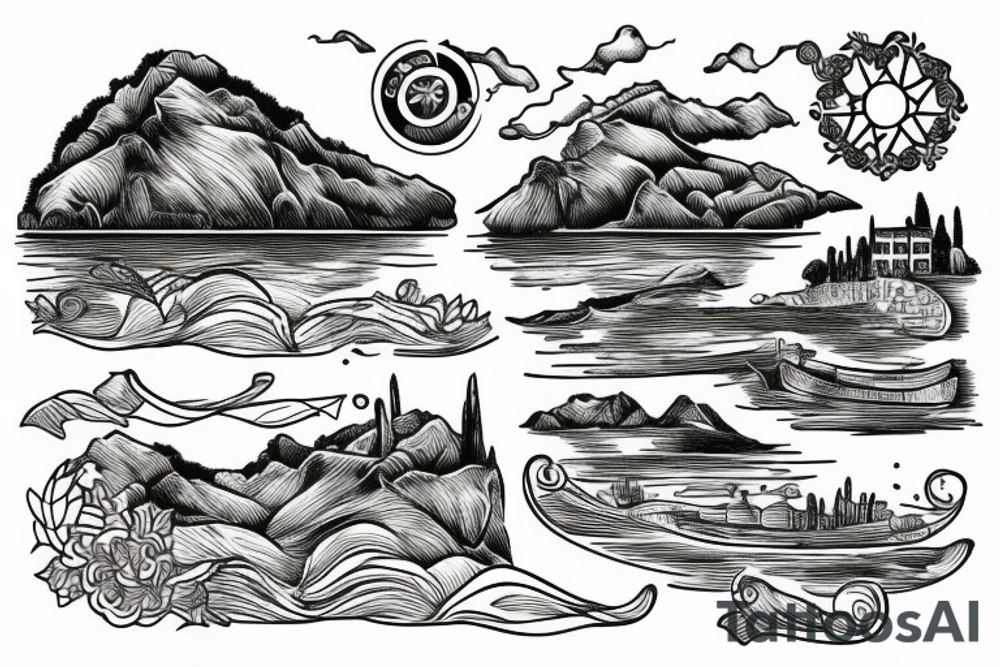 The coastline of amantea, Calabria, in Italy. tattoo idea