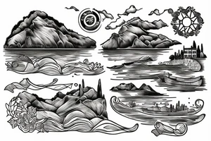 The coastline of amantea, Calabria, in Italy. tattoo idea
