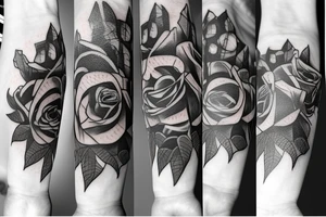 Frankenstein and roses and vines and a sunflower tattoo idea
