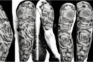 Frankenstein as a humanitarian with roses tattoo idea