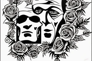 Frankenstein as a humanitarian with roses tattoo idea