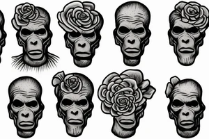 Friendly Frankenstein with roses tattoo idea