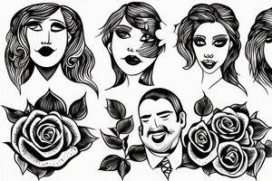 Father and daughter with roses tattoo idea
