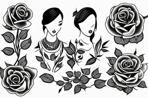 Father and daughter with roses tattoo idea