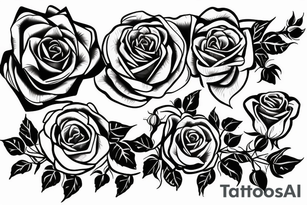 Father and daughter with roses tattoo idea