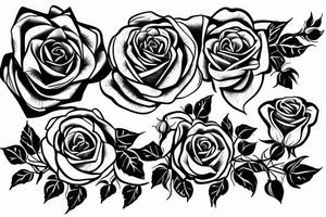Father and daughter with roses tattoo idea