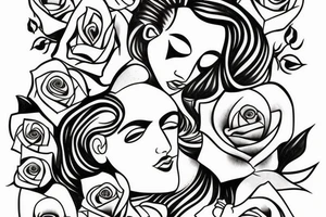 Father and daughter with roses tattoo idea