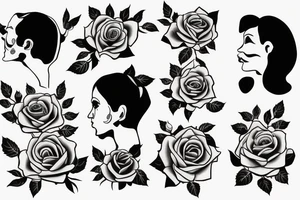 Father and daughter with roses tattoo idea