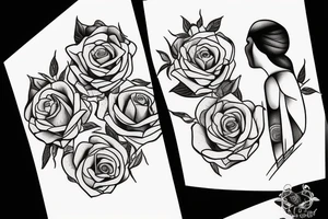 Father and daughter with roses tattoo idea