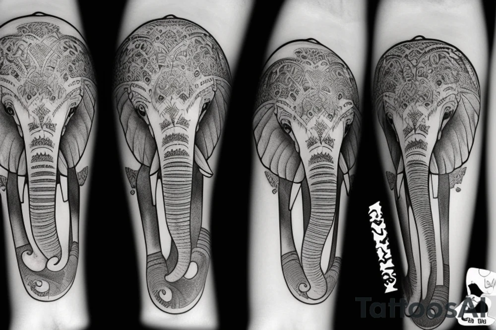 Father and daughter elephants tattoo idea