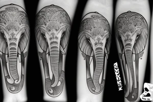 Father and daughter elephants tattoo idea