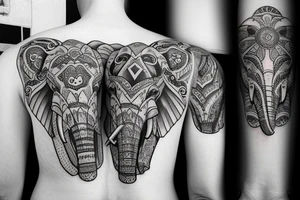 Father and daughter elephants tattoo idea