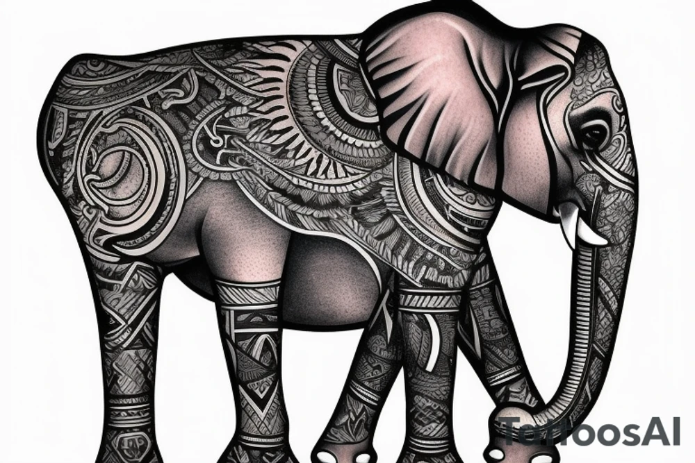Father and daughter elephants tattoo idea