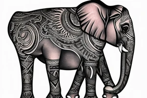 Father and daughter elephants tattoo idea