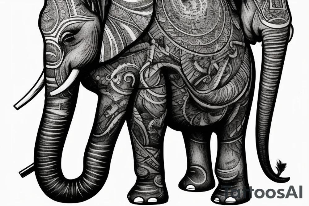 Father and daughter elephants tattoo idea