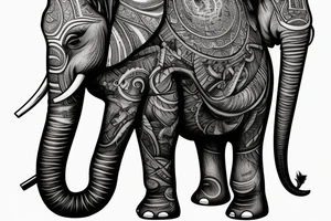 Father and daughter elephants tattoo idea