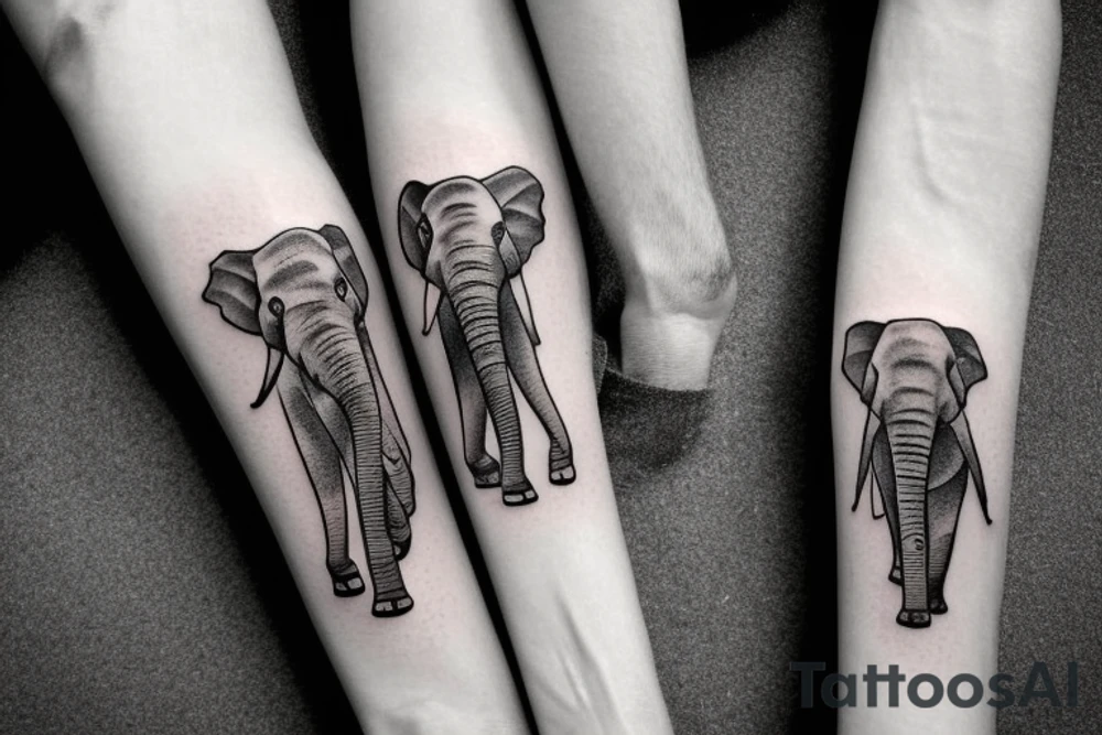 Father and daughter elephants tattoo idea
