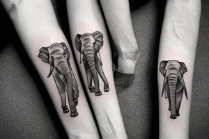 Father and daughter elephants tattoo idea