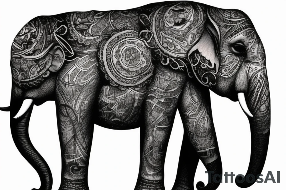 Father and daughter elephants tattoo idea