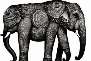 Father and daughter elephants tattoo idea