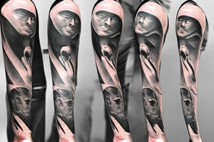 Albert Camus’ character Meursault walking on a beach tattoo idea