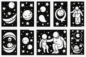 A father and daughter sitting on the moon among stars tattoo idea