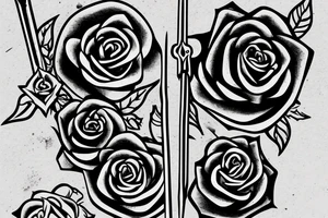 A rose stem shot at a king like an arrow. tattoo idea