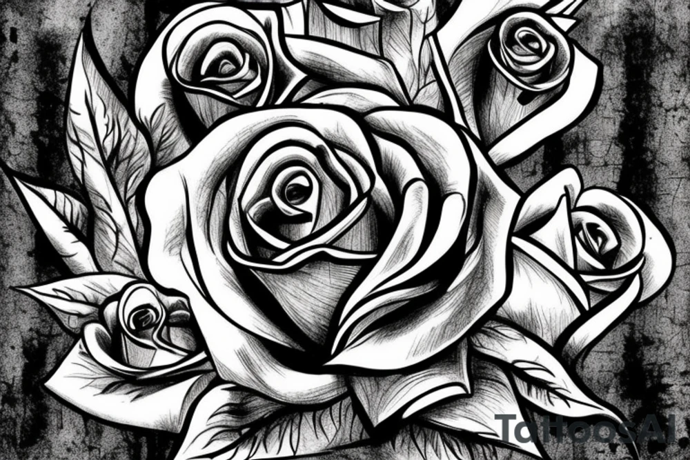 A rose stem shot at a king like an arrow. tattoo idea