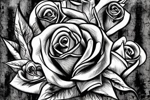A rose stem shot at a king like an arrow. tattoo idea